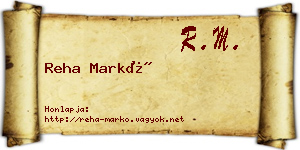 Reha Markó névjegykártya